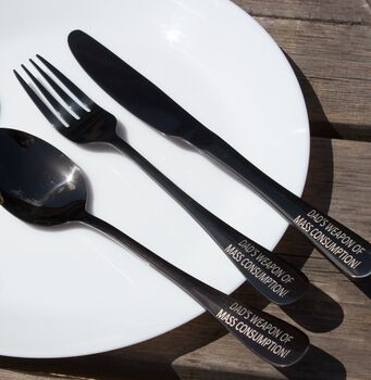 Stainless Steel Personalised Cutlery Set For Him, 2 of 10