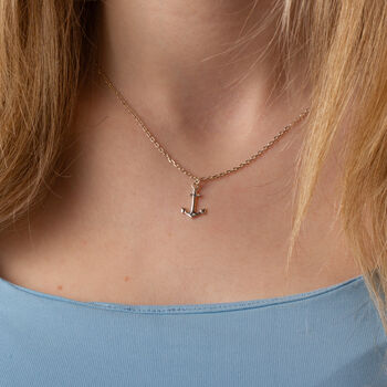 Sterling Silver Necklace With Anchor Charm, 2 of 5
