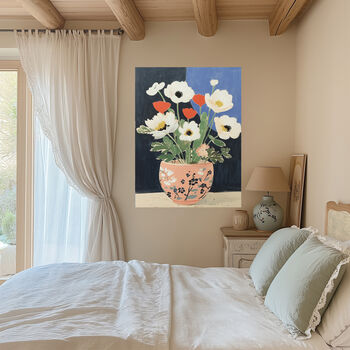 Stripy Vase Flowers Art Print, 5 of 5