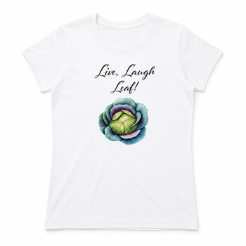 Funny Live Laugh Leaf Cabbage T Shirt, 7 of 7