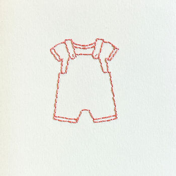 'New Baby' Personalised Hand Embroidered Card, 2 of 5