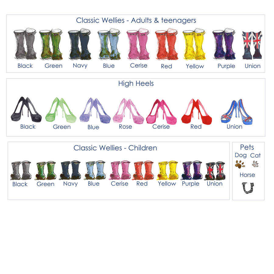 personalised 'mud and glamour' welly boot family print by this is ...