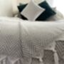 Light Grey Herringbone Soft Cotton Bedspread, thumbnail 3 of 8
