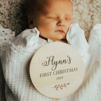 Personalised Baby's First Christmas Wooden Sign, 2 of 2