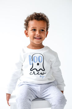 Boo Crew Halloween Embroidered Sweatshirt Jumper Personalised With Child's Name, 4 of 5