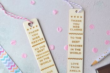 Personalised 'Thank You' Teacher Bookmark, 2 of 2