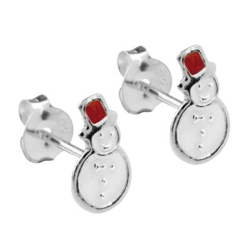 Cutie Snowman Earrings In Sterling Silver, 3 of 6