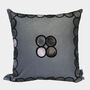 Ombre Circle Velvet Cushion Pewter / Grey, thumbnail 1 of 3
