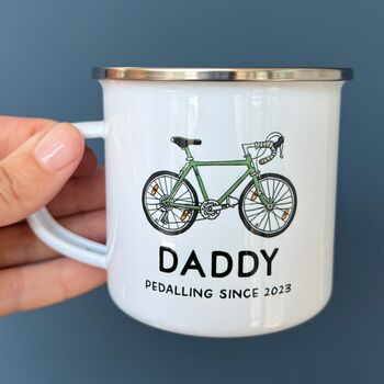 Bicycle Enamel Mug Racer Bike Style, 5 of 8