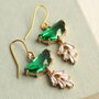 Art Deco Emerald Green Moon Earrings, thumbnail 1 of 6