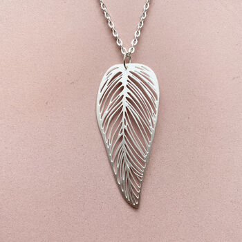 Silver Plated Leaf Necklace, 3 of 4