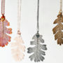 Large Lacey Oak Real Leaf Necklace, thumbnail 2 of 9