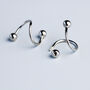 Sterling Silver Double Piercing Effect Spiral Earrings, thumbnail 3 of 6