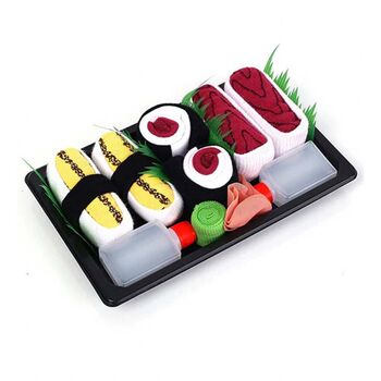 Bento Sushi Socks Box Set Egg Nigiri And Tuna, 3 of 9