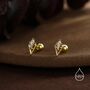 Sterling Silver Art Deco Inspired Tiny Rhombus Cz Screw Back Earrings, thumbnail 3 of 11