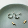 Sterling Silver Twisted Hoop Huggie Stud Earrings, thumbnail 1 of 9
