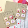 Winter Warmer Winter Drinks Badges, Pack Of Four, thumbnail 1 of 5
