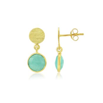 Salina Gold And Amazonite Gemstone Earrings, 2 of 4