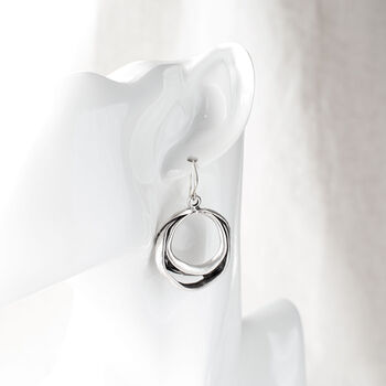 Silver Plated Large Round Dangle Earrings, 5 of 7