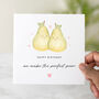 Pear Pun Romantic Birthday Card, thumbnail 1 of 3