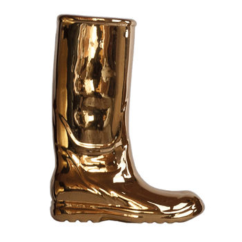 Wellies Umbrella Stand In White Or Gold, 3 of 4