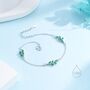 Emerald Green Cz Leaf Motif Bracelet, thumbnail 2 of 12
