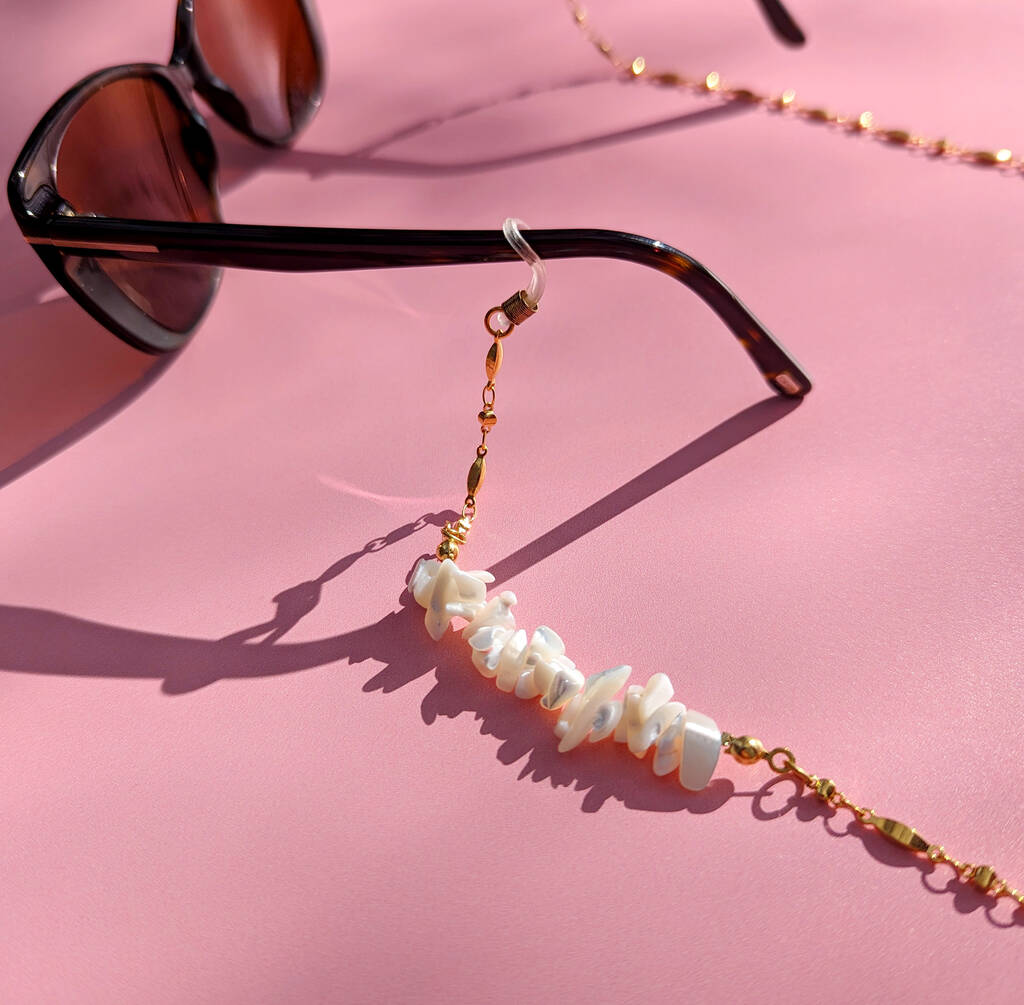 Chain And Mother Of Pearl Sunglasses Chain By Lucent Studios