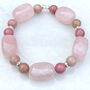 Rose Quartz, Rhodonite And Diamante Bracelet, thumbnail 1 of 4