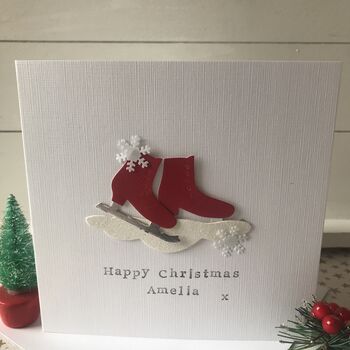 Personalised Ice Skates Christmas Card, 3 of 4