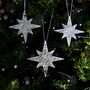 Silver Star Hanging Decoration, Set Of Four, thumbnail 3 of 7