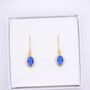 Sapphire Blue Marquise Leverback Earrings, thumbnail 2 of 6