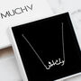 Grateful Affirmation Arabic Script Necklace In Silver, thumbnail 1 of 4