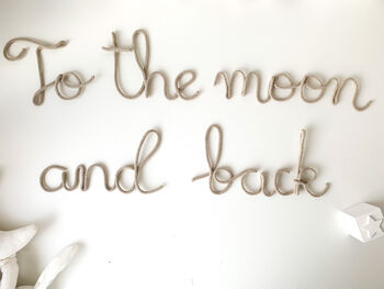 To The Moon And Back Wire Sign For Nursery, 3 of 5