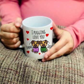 Personalised 'I Pugging Love You' Mug, 2 of 3