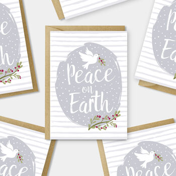 Peace Christmas Card. Single Card Or Pack Of Six, 3 of 3