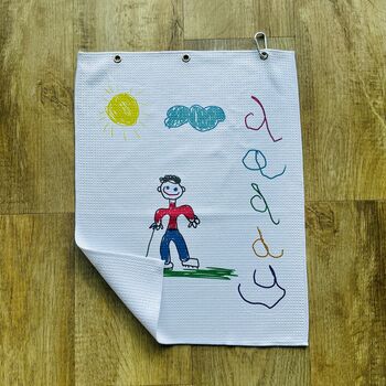 Personalised Golf Towel With Child's Drawing, 3 of 8