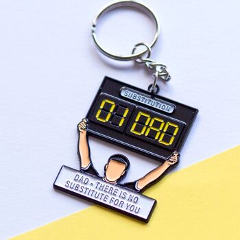 'No Substitute For You' Football Keyring For Dad, 6 of 7