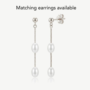 Bridal Lariat Drop Necklace With Pearls In Sterling Silver, 10 of 10