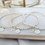 Sterling Silver Personalised Open Star Charm Initial Stretch Bracelet, thumbnail 7 of 9