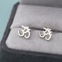 Sterling Silver Om Stud Earrings, thumbnail 4 of 12