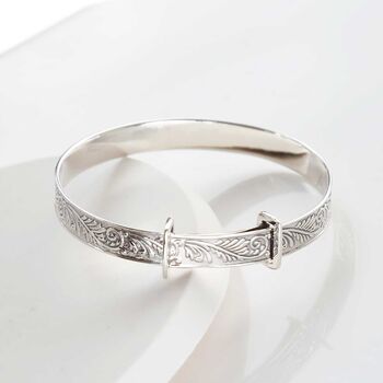 Sterling Silver Baby Christening Bangle, 5 of 9