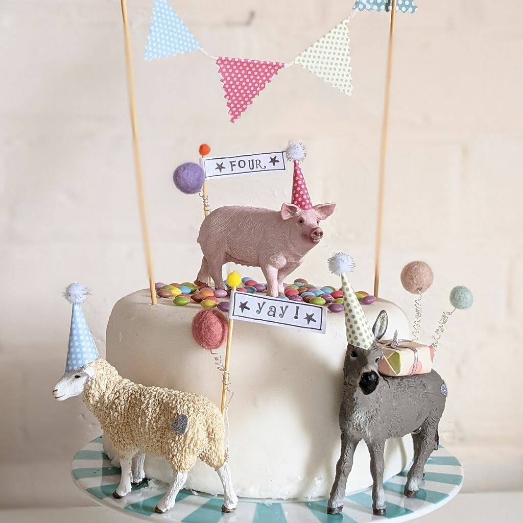 Personalised Party Animal Farmyard Cake Toppers By Zippitysstudio