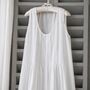 Womens White Sleeveless Cotton Embroidered Nightdress Lizzie, thumbnail 3 of 8