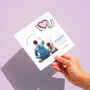 Daddy's Little Girl Blue Heart Balloon Father's Day Card, thumbnail 4 of 5