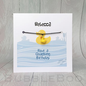 Personalised Duck Birthday Card With Wish Bracelet, 6 of 10