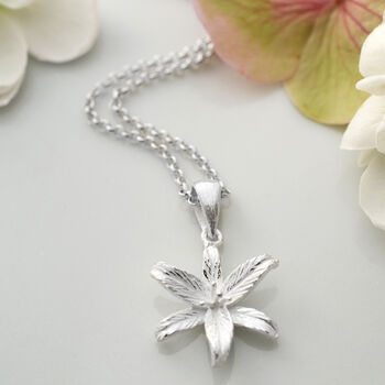 Sterling Silver Lily Flower Star Jewellery Set, 3 of 5