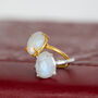 Moonstone Teardrop Faceted Gemstone Ring, thumbnail 1 of 8