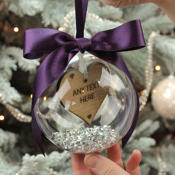 Personalised 'Any Text' Christmas Bauble Decoration, 3 of 7