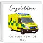 Personalised Paramedic Ambulance New Job Card, thumbnail 2 of 2