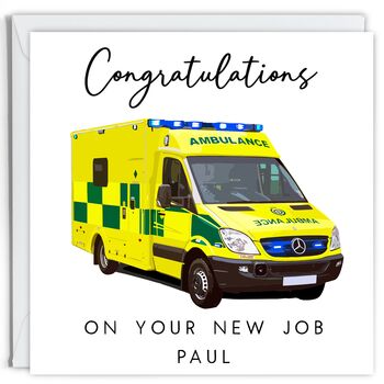 Personalised Paramedic Ambulance New Job Card, 2 of 2